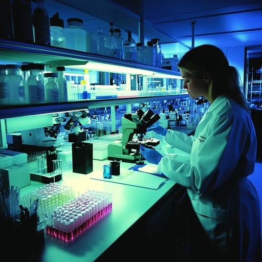 Scientist working in a lab with advanced instrumentation